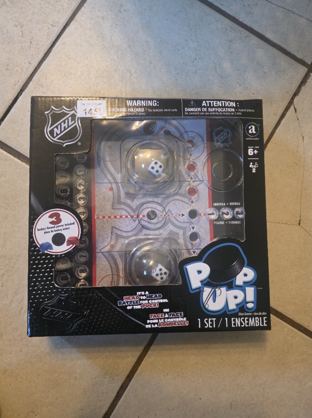 Nhl Pop-up Dice Game By Ambassador Brand New!